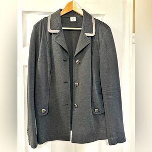 CAbi Charcoal Gray Blazer with Light Gray Trim